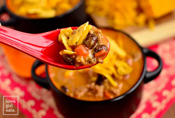 spoonful of cheesy taco soup