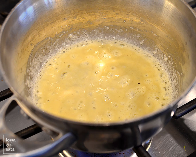 gluten free roux made in a pan