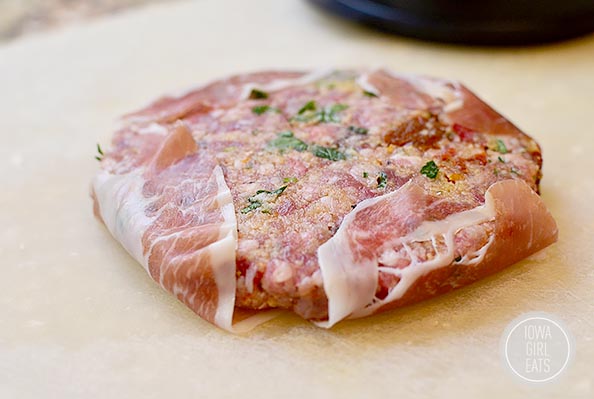 Prosciutto-Wrapped-Mediterranean-Lamb-Burgers-with-Bruschetta-iowagirleats-12