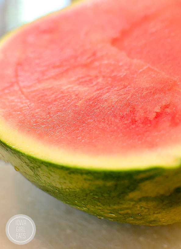 fresh watermelon cut in half