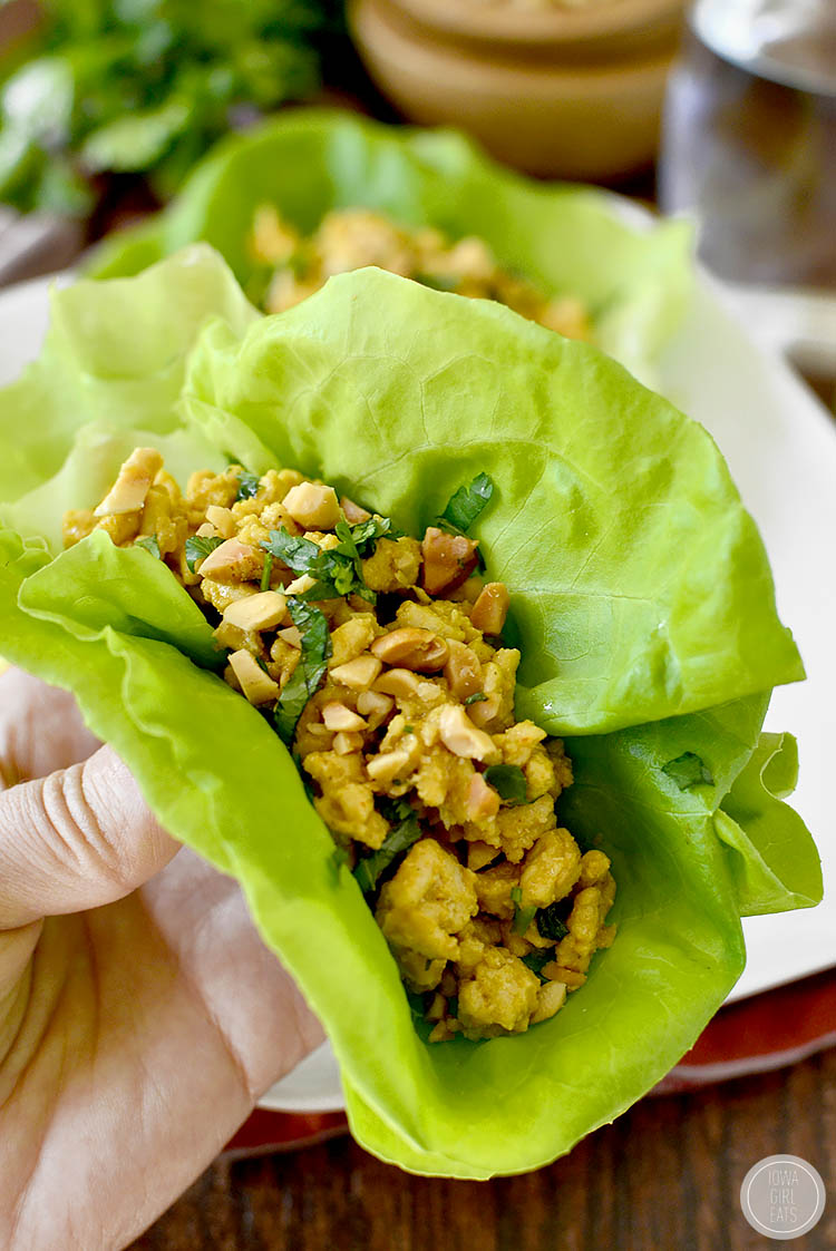 Chicken Satay Lettuce Wraps
