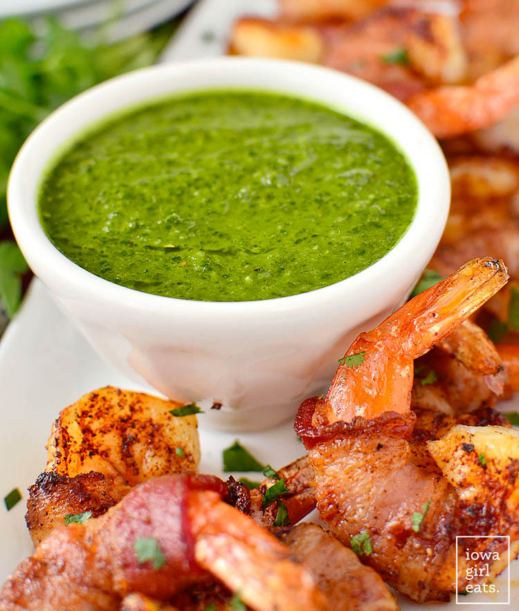 homemade chimichurri sauce in a bowl