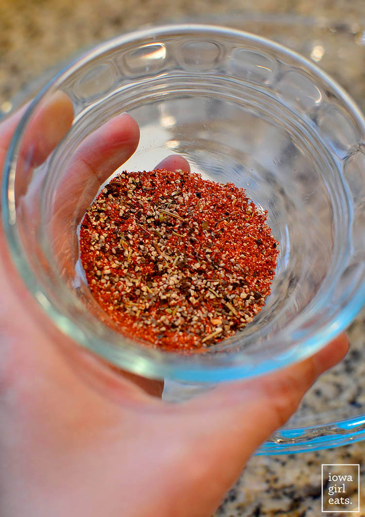 cajun spices in a dish