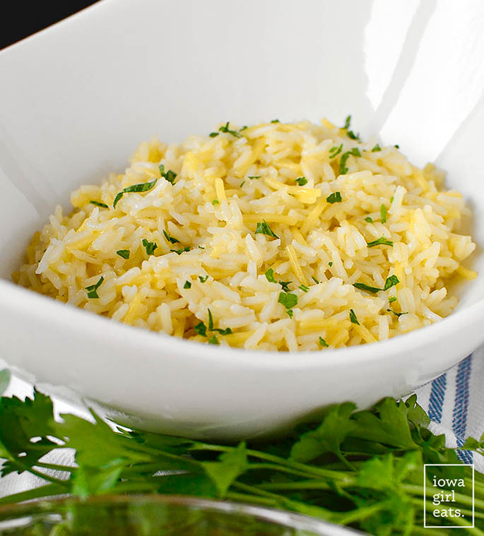 homemade gluten free rice pilaf in a bowl
