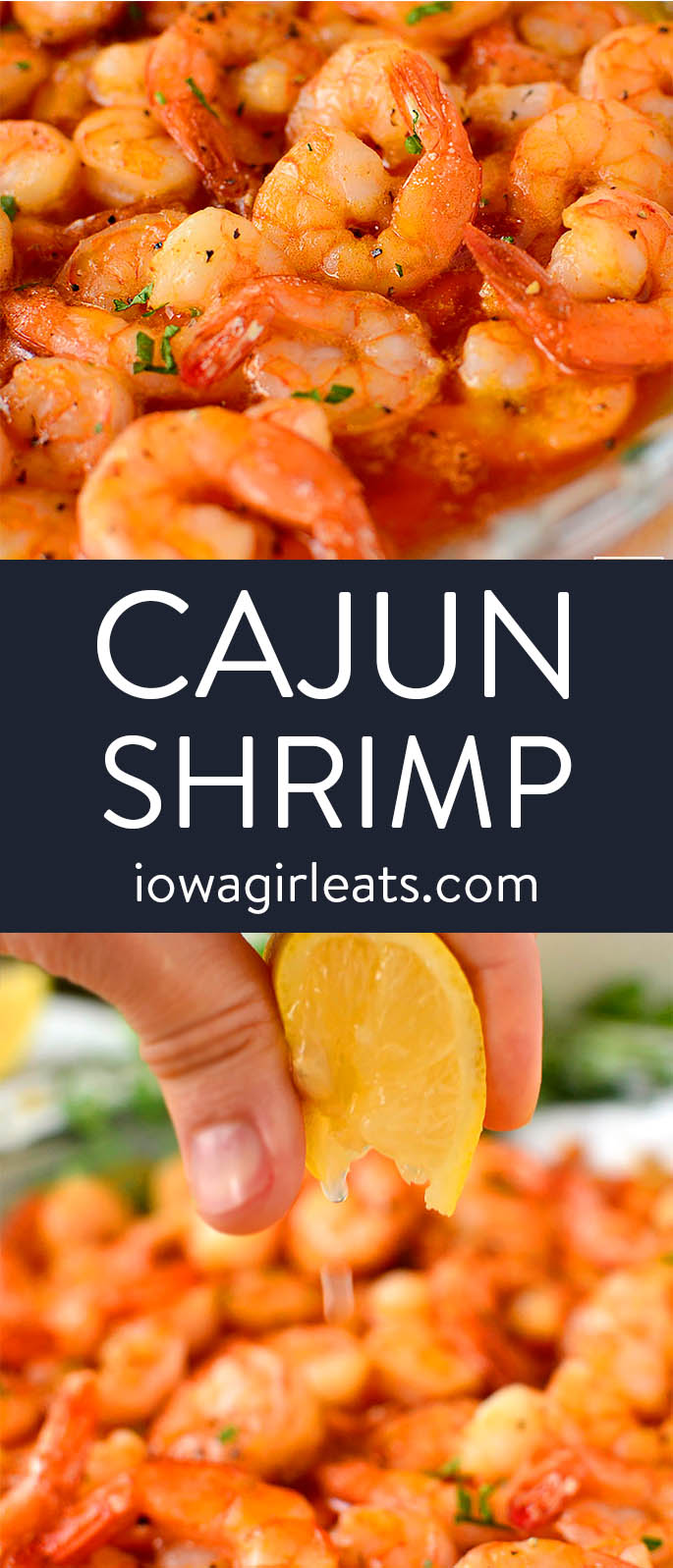 photo collage of cajun shrimp