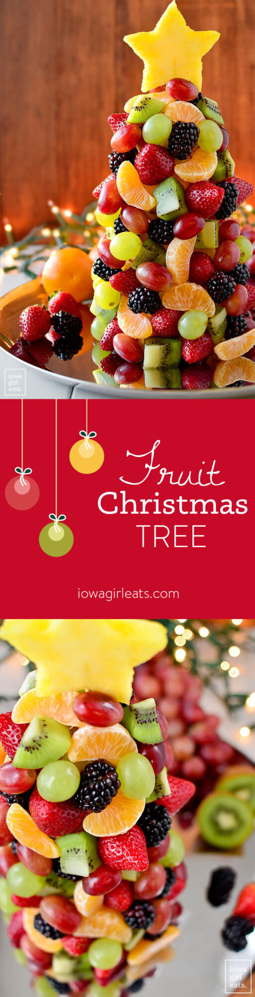 photo collage of a fruit christmas tree