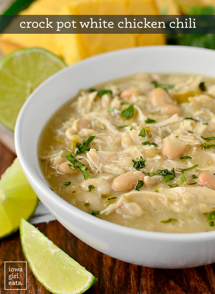 CrockPot White Chicken Chili – Easy, Flavorful and Healthy