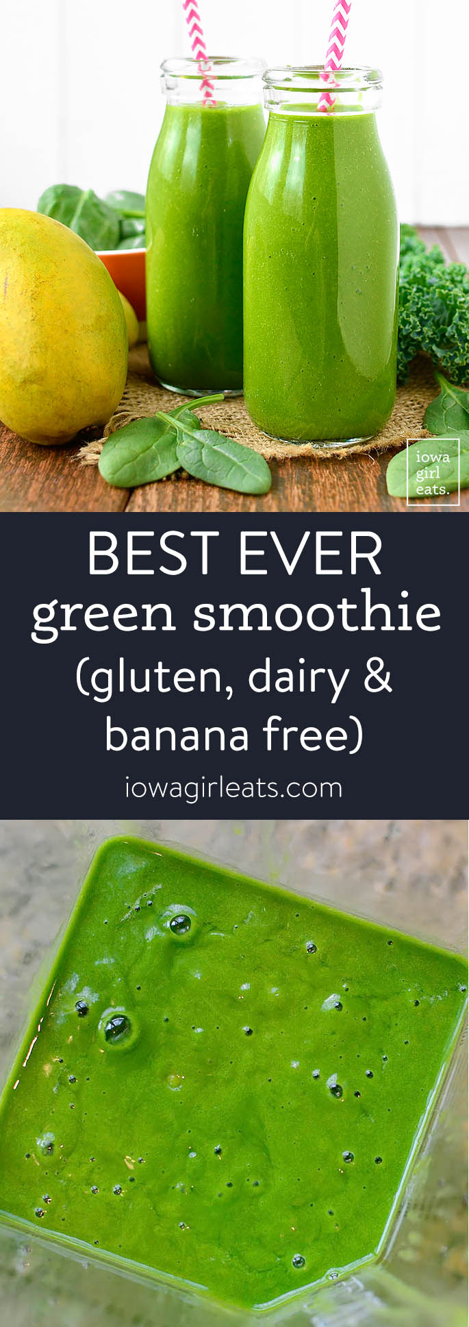 Photo collage of best ever green smoothie