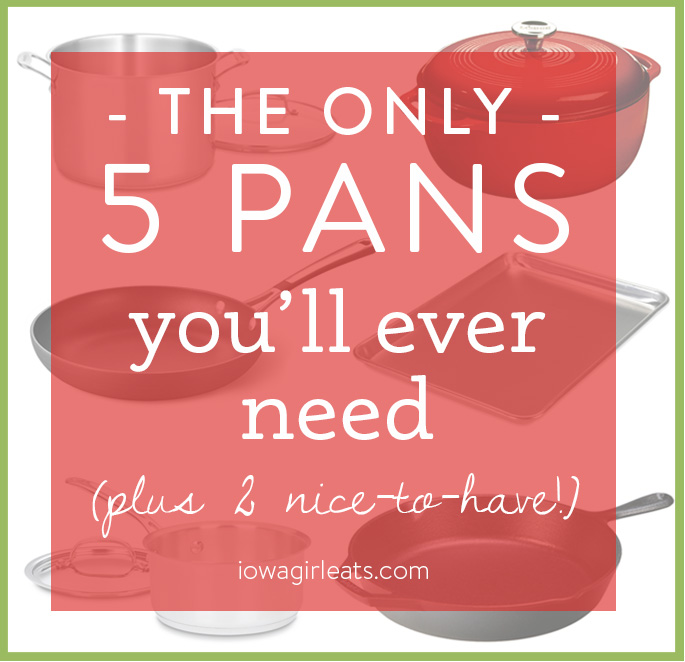Stock your cupboard with just the essentials, including the only 5 pans you'll ever need!