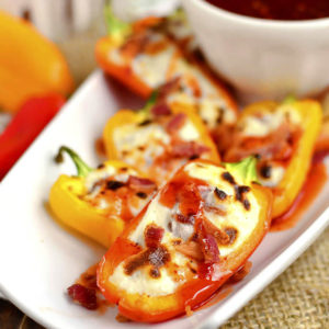 Bacon and Goat Cheese Stuffed Sweet Pepper Poppers