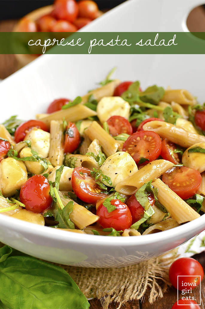 bowl of Caprese Pasta Salad