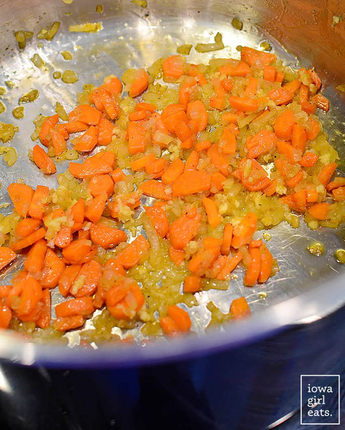 carrots sauting in butter
