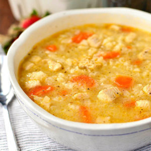 featured image of easy chicken and rice soup
