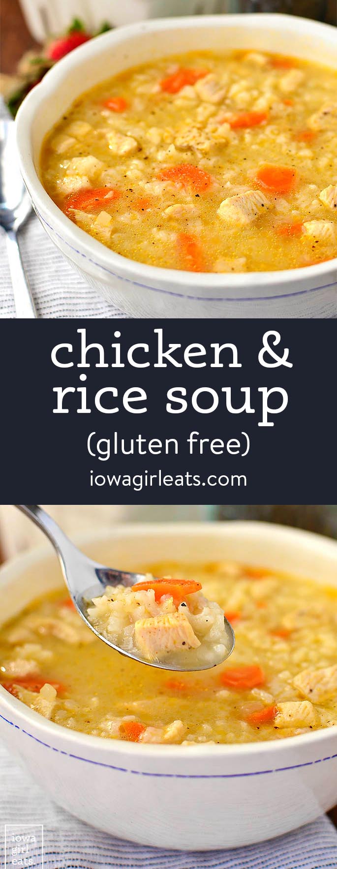 Photo collage of Easy Chicken and Rice Soup