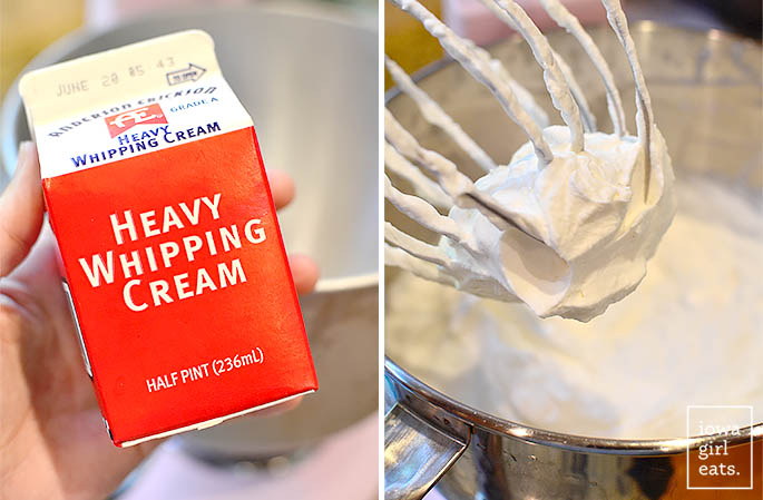 Photo collage for how to make homemade whipped cream