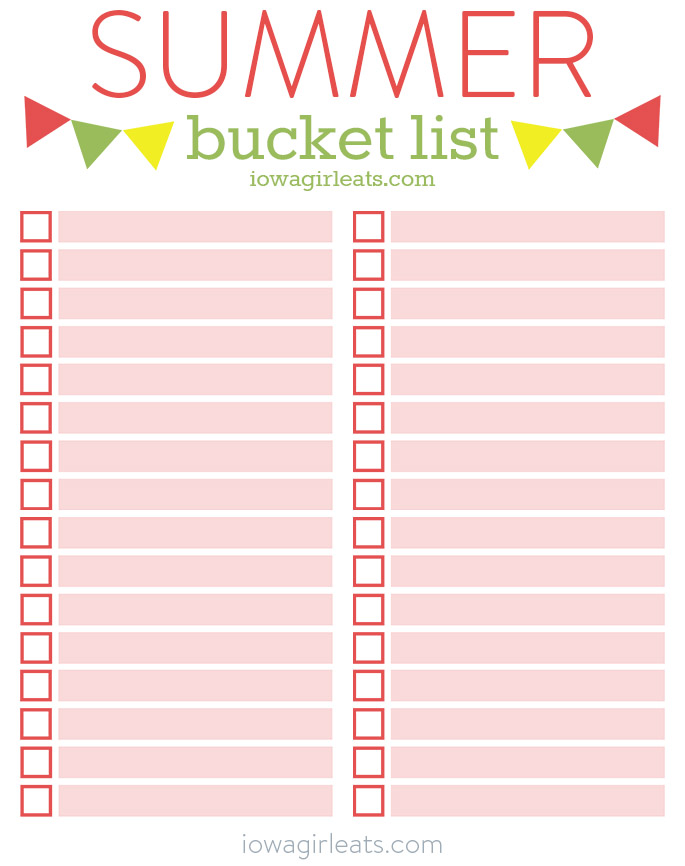 Make the most of your summer by printing and filling out a fun and FREE summer bucket list printable! | iowagirleats.com