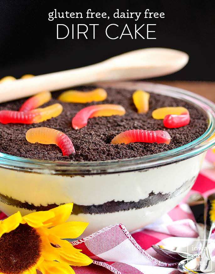 gluten free dirt cake with gummy worms
