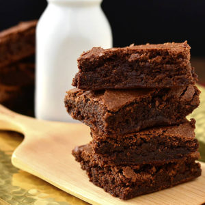 Gluten-Free Fudge Brownies are the ultimate, dense and chewy brownie. Made in just one bowl, these gluten-free brownies are easily made dairy-free, too!