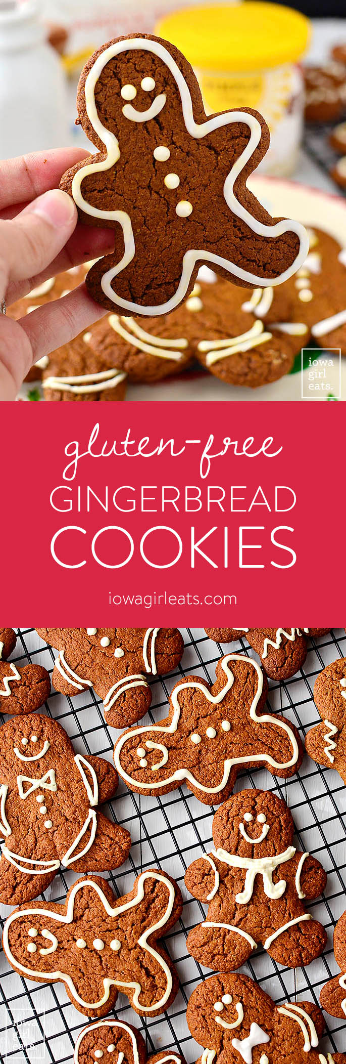 Super Easy Gingerbread Cookies are, you guessed it, incredibly simple! Add a couple pantry staples to boxed muffin mix then roll, slice, and bake! | iowagirleats.com