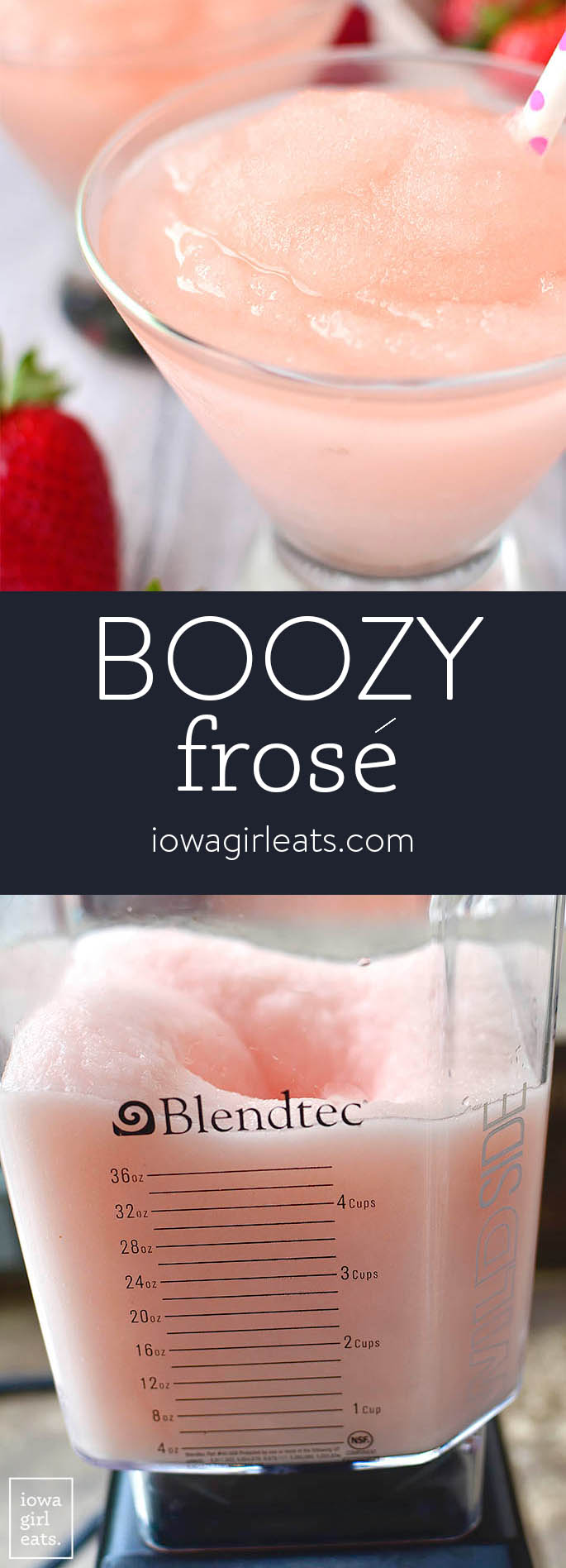 Photo collage of boozy frose