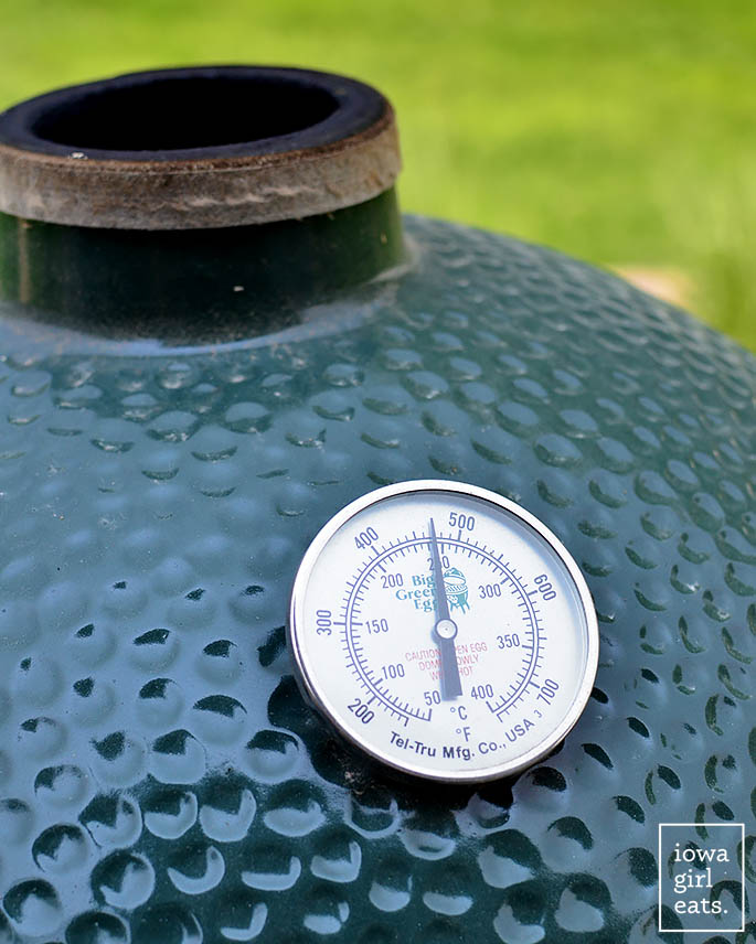 temperature gauge on the side of a grill