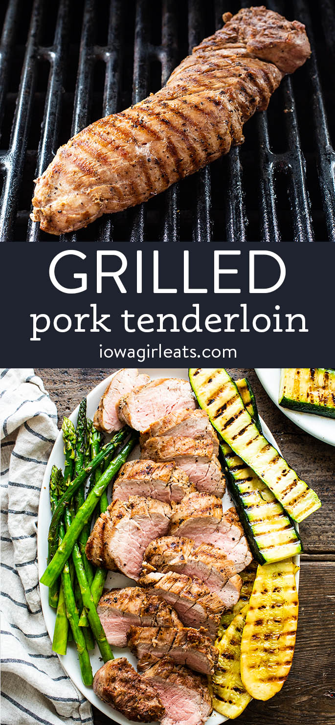 photo collage of grilled pork tenderloin