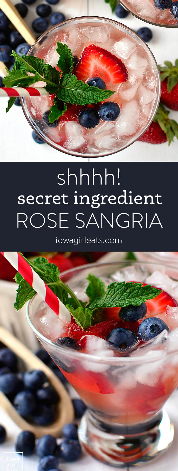 Photo collage of rose sangria