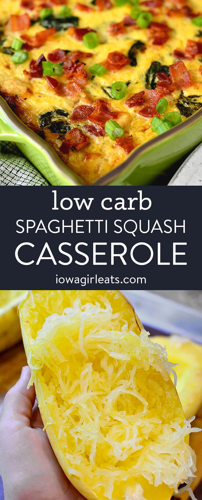 photo collage of spaghetti squash casserole