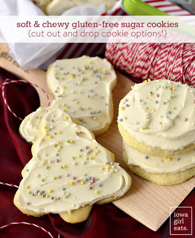 Gluten Free Sugar Cookies on a plate. | iowagirleats.com