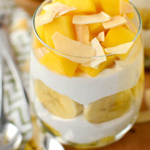 pina colada parfait in a gass