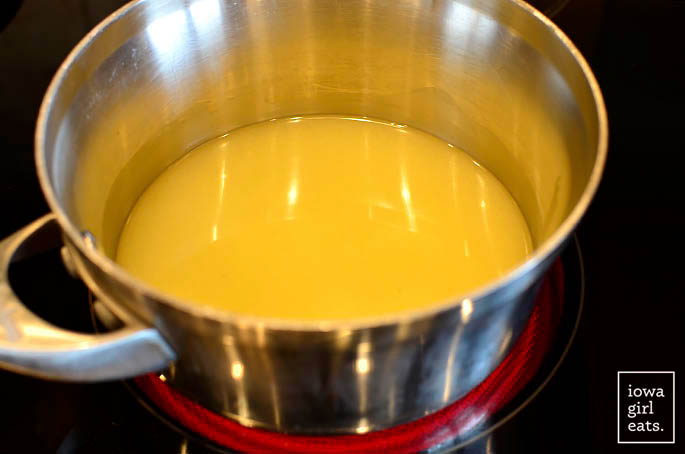 homemade lemon curd in a saucepan