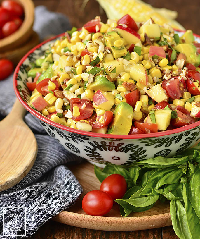 Photo of a bowl of Napa Sweet Corn Salad.
