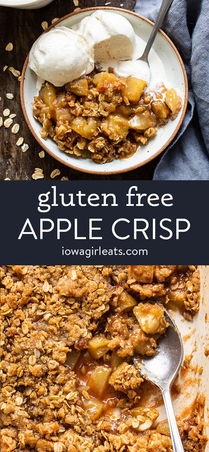 photo collage of gluten free apple crisp