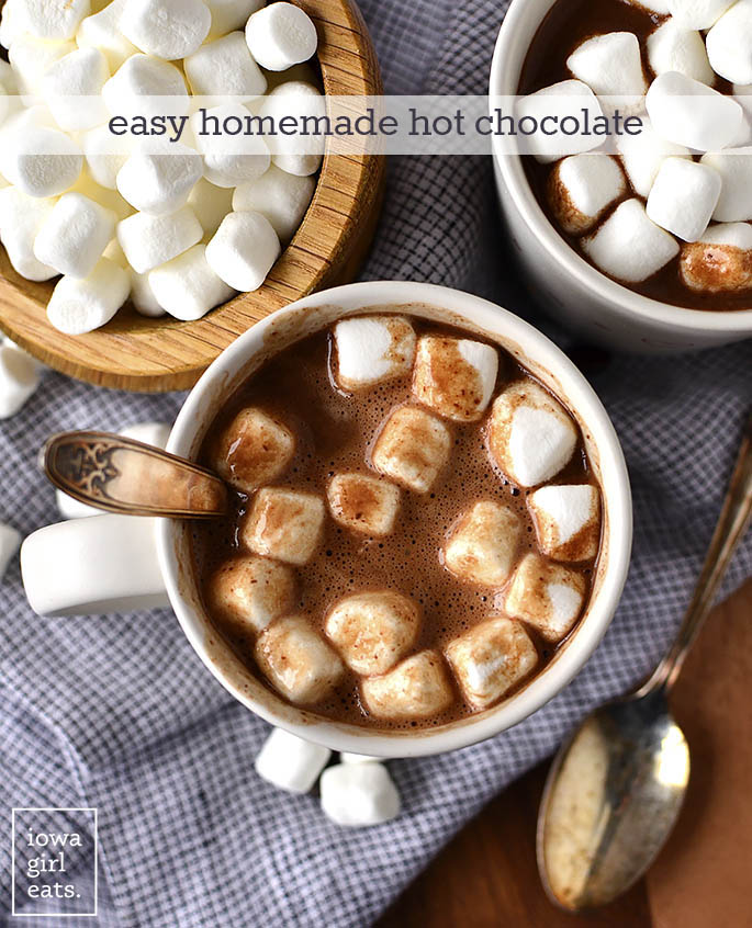 Overhead photo of Easy Homemade Hot Chocolate