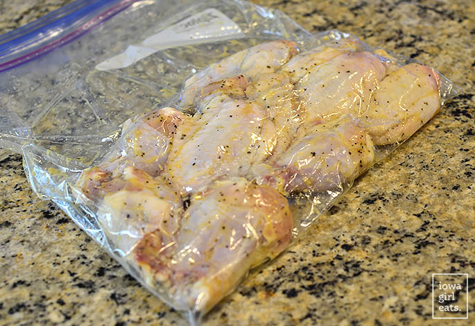 Chicken in ziplock bag with seasoning