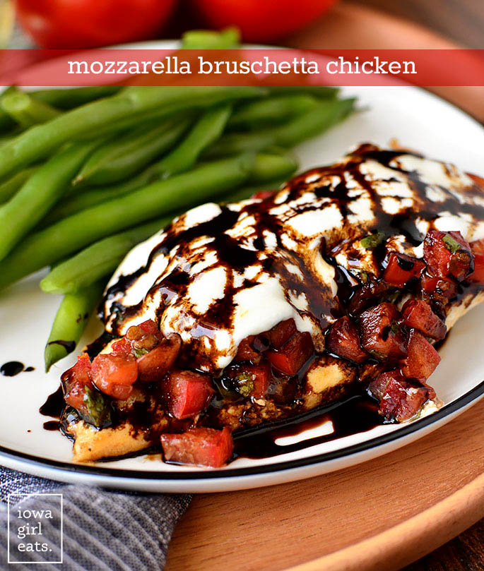 Plate of Mozzarella Bruschetta Chicken