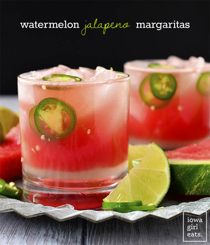 Photo of Watermelon Jalapeno Margaritas | iowagirleats.com