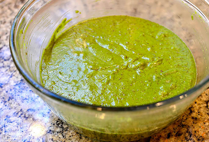 green smoothie muffin batter in a bowl