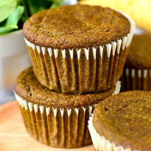 green smoothie muffins on a plate