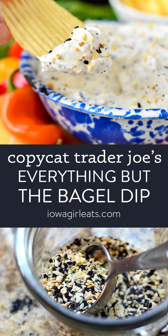 Photo collage of copycat trader joe's everything but the bagel dip