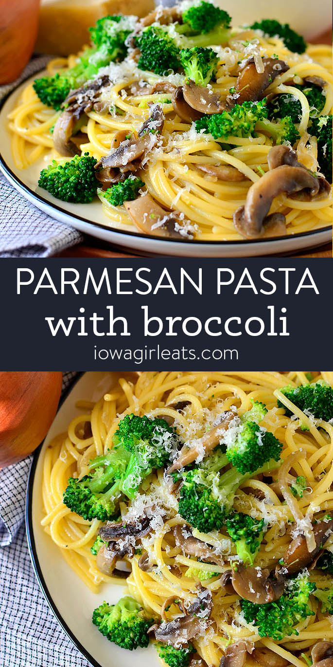 photo collage of pasta with broccoli
