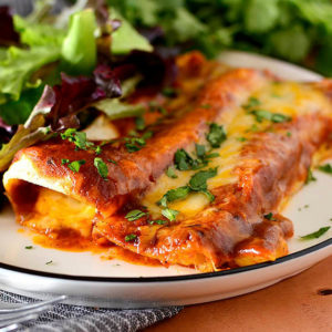 Cheese Enchiladas with Red Sauce