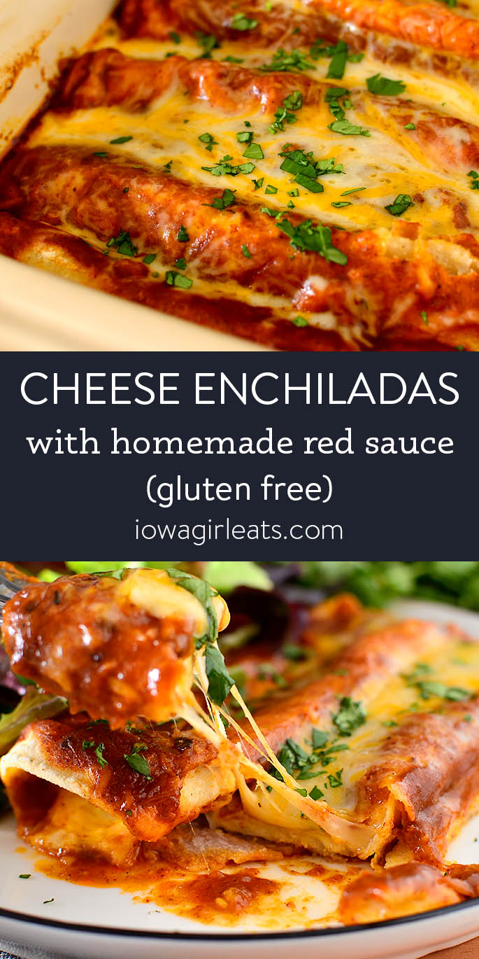 Photo collage of cheese enchiladas