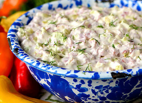 Pickle Wrap Dip in a bowl