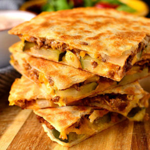 featured image of cheeseburger quesadillas