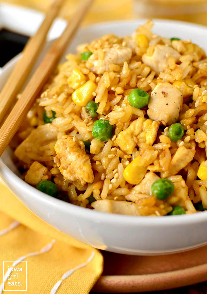 Close up photo of Easy Chicken Fried Rice