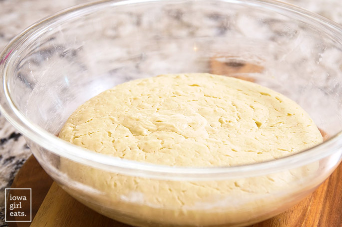 risen gluten free cinnamon roll dough