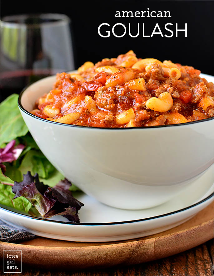 Bowl of American style goulash