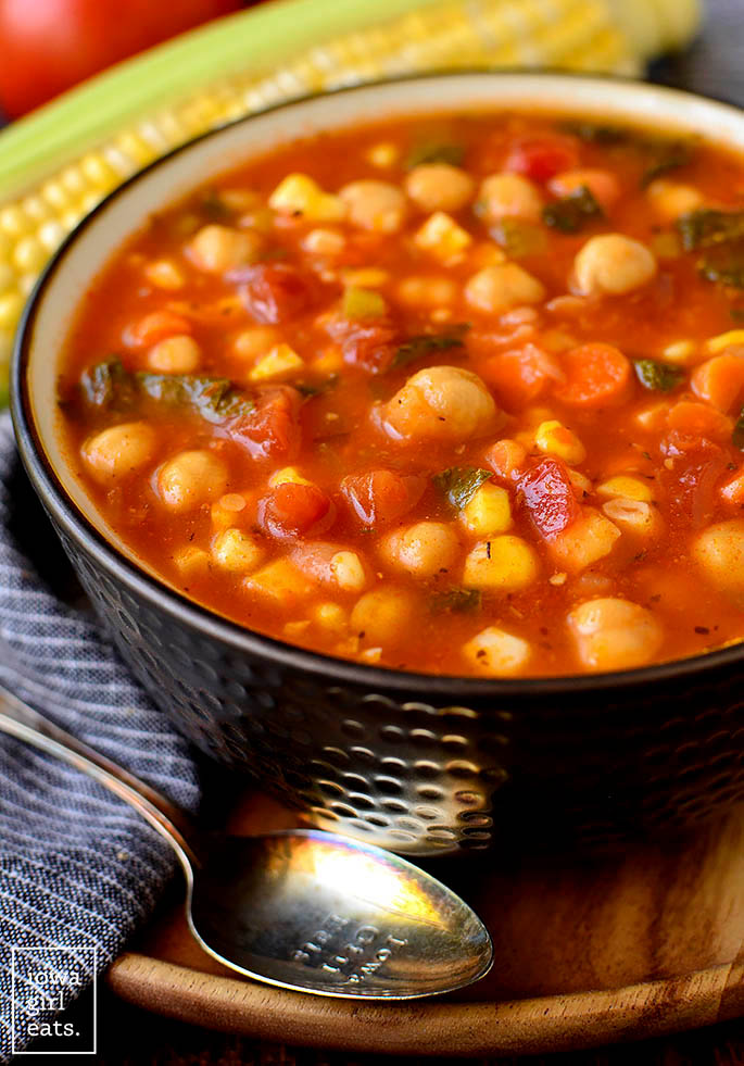 Bowl of summer chickpea stew