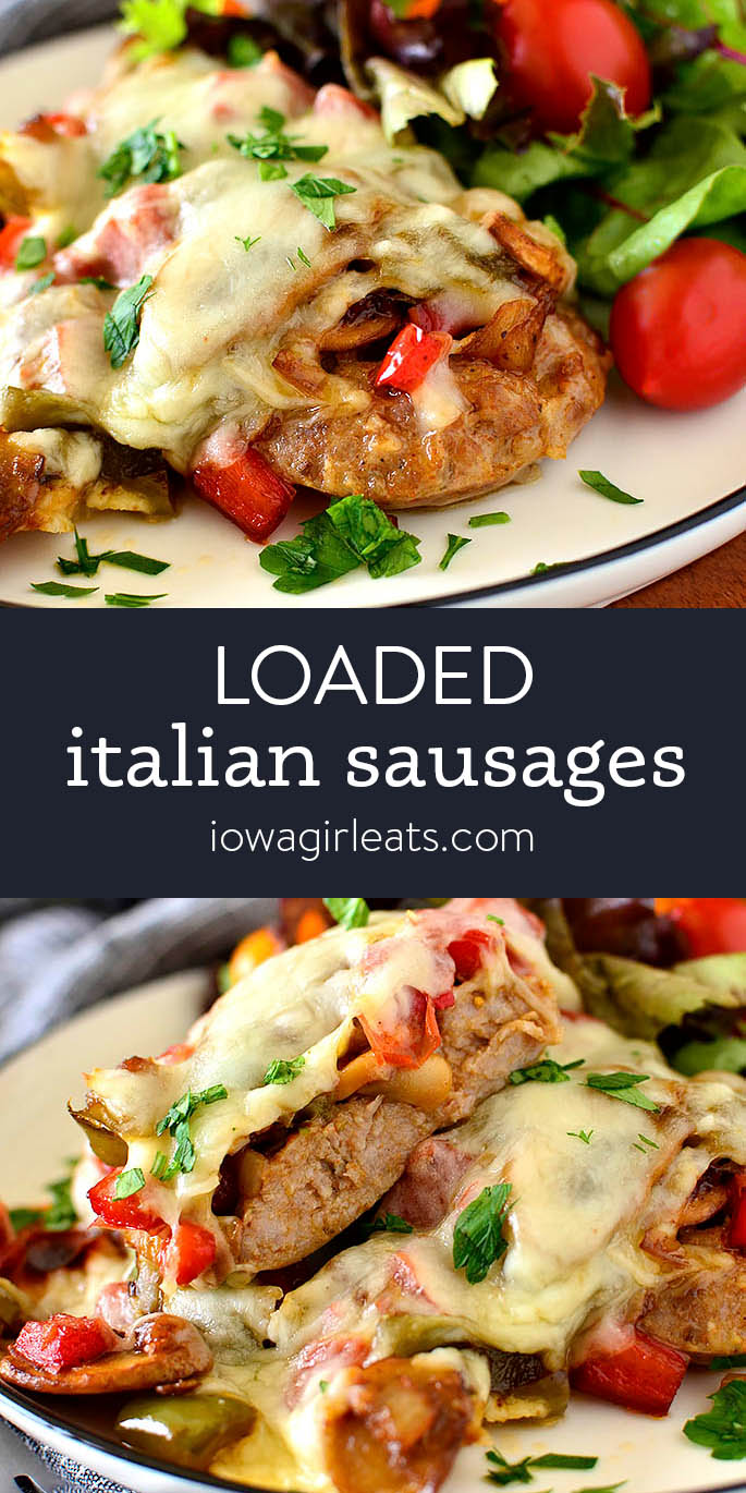 Photo collage of loaded italian sausages